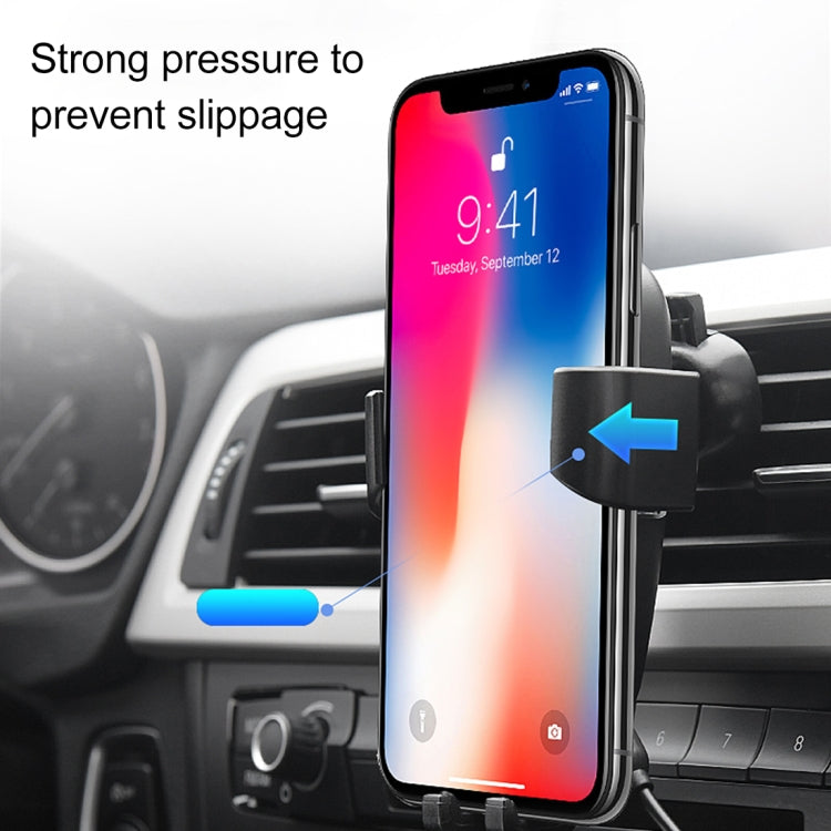 HAMTOD Air Outlet Mount Phone Holder Cradle 5-10W Fast Charging Wireless Car Charger, For iPhone, Samsung, LG, HTC, Huawei and other 4-6 inch Smartphones