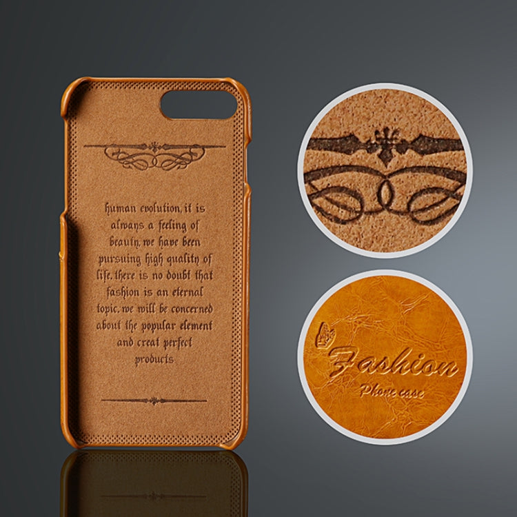 Fierre Shann Retro Oil Wax Texture PU Leather Case for iPhone 8 Plus & 7 Plus, with Card Slots