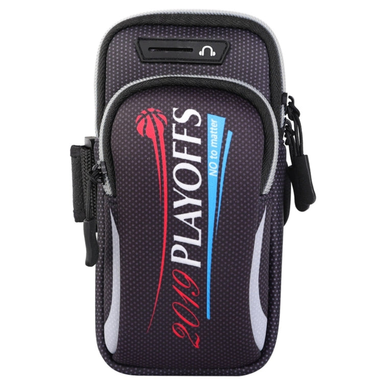 Multi-functional Universal Double Layer Zipper Letter Sport Arm Case Phone Bag with Earphone Hole for 6.6 Inch or Below Smartphones