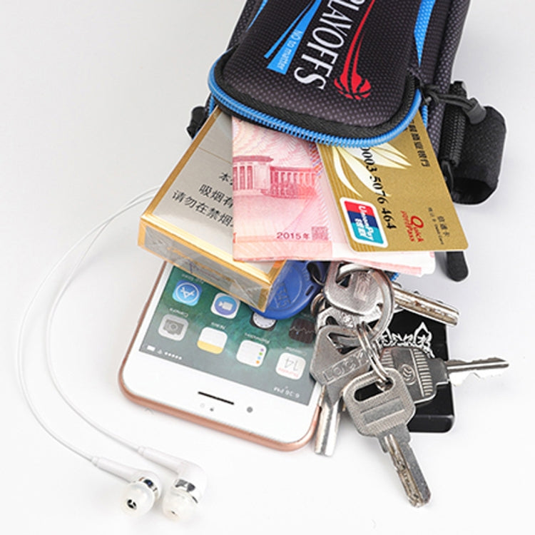 Multi-functional Universal Double Layer Zipper Letter Sport Arm Case Phone Bag with Earphone Hole for 6.6 Inch or Below Smartphones