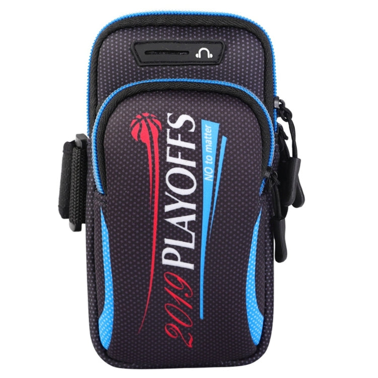 Multi-functional Universal Double Layer Zipper Letter Sport Arm Case Phone Bag with Earphone Hole for 6.6 Inch or Below Smartphones