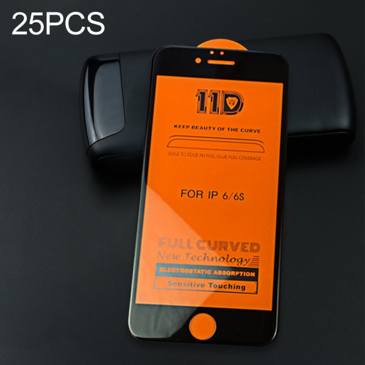 25 PCS mietubl Scratchproof 11D HD Full Glue Full Curved Screen Tempered Glass Film for iPhone 6 / 6s