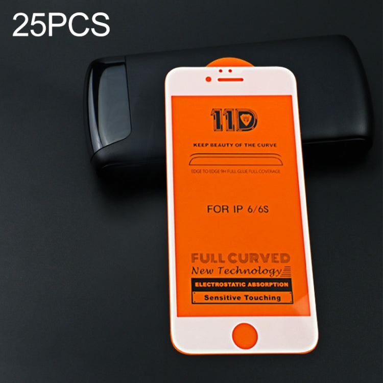 25 PCS mietubl Scratchproof 11D HD Full Glue Full Curved Screen Tempered Glass Film for iPhone 6 / 6s