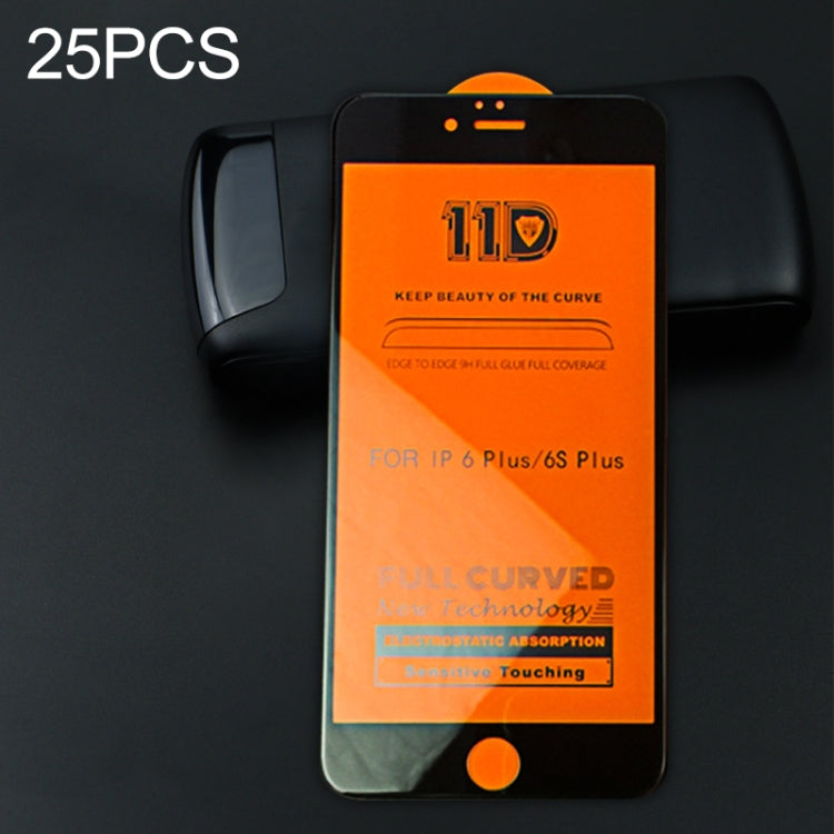 25 PCS mietubl Scratchproof 11D HD Full Glue Full Curved Screen Tempered Glass Film for iPhone 6 Plus / 6s Plus