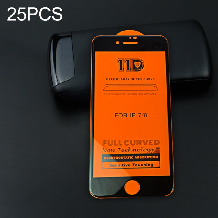 25 PCS mietubl Scratchproof 11D HD Full Glue Full Curved Screen Tempered Glass Film for iPhone 8 / 7