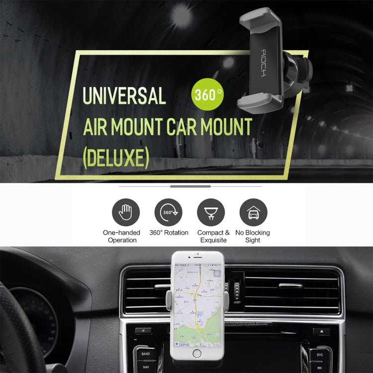 ROCK Deluxe Car Vent Phone Holder Mount, For iPhone, Galaxy, Huawei, Xiaomi, Lenovo, Sony, LG, HTC and Other Smartphones