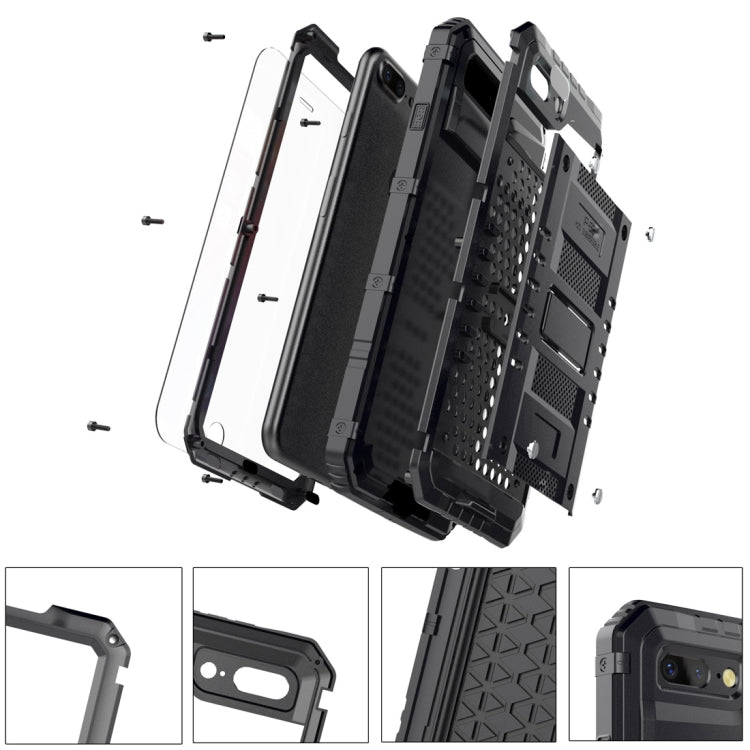 Waterproof Dustproof Shockproof Zinc Alloy + Silicone Case for iPhone 8 Plus & 7 Plus