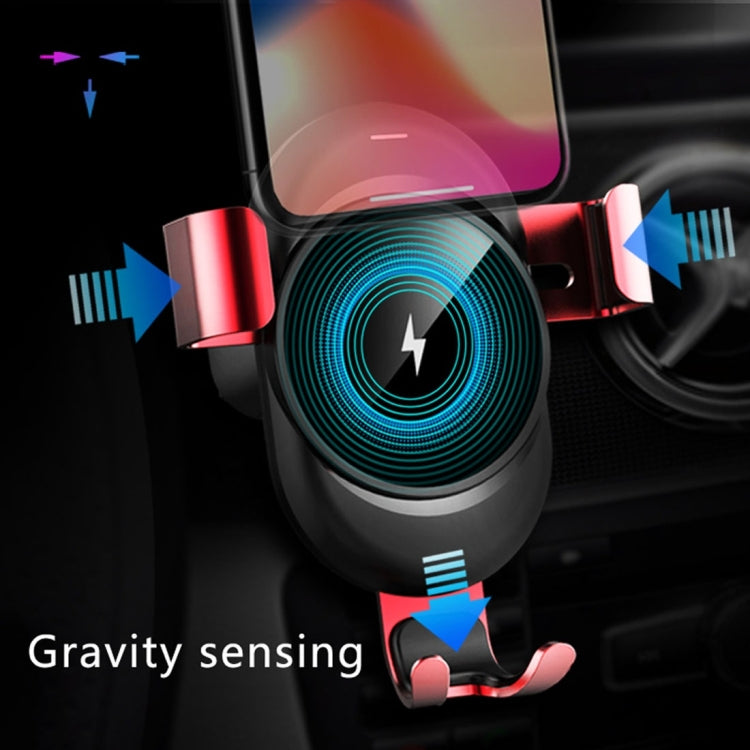 lenuo CL-28 Clamping Gravity Holder Car Air Vent Mount Qi Wireless Charger, For iPhone, Galaxy, Sony, Lenovo, HTC, Huawei, and other Smartphones(Black)