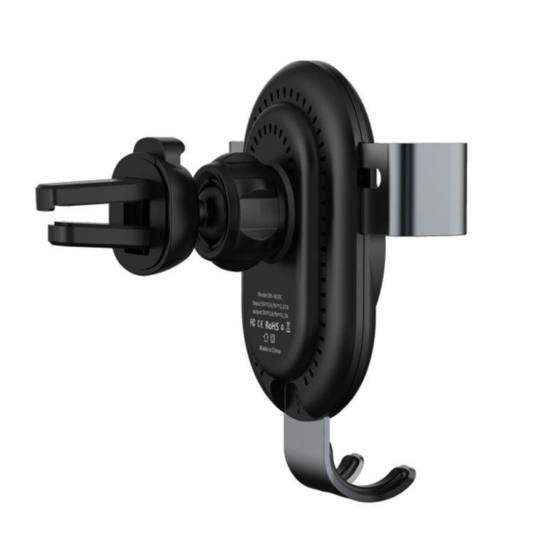 lenuo CL-28 Clamping Gravity Holder Car Air Vent Mount Qi Wireless Charger, For iPhone, Galaxy, Sony, Lenovo, HTC, Huawei, and other Smartphones(Black)