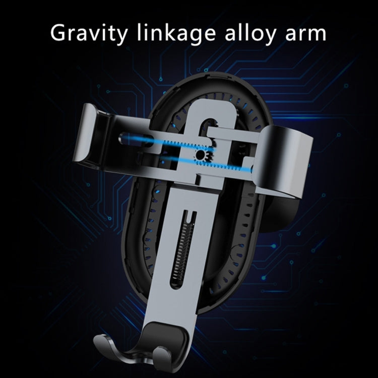 lenuo CL-28 Clamping Gravity Holder Car Air Vent Mount Qi Wireless Charger, For iPhone, Galaxy, Sony, Lenovo, HTC, Huawei, and other Smartphones(Black)