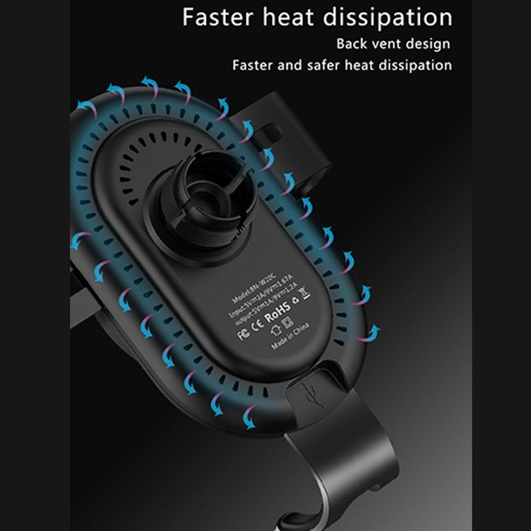 lenuo CL-28 Clamping Gravity Holder Car Air Vent Mount Qi Wireless Charger, For iPhone, Galaxy, Sony, Lenovo, HTC, Huawei, and other Smartphones(Black)