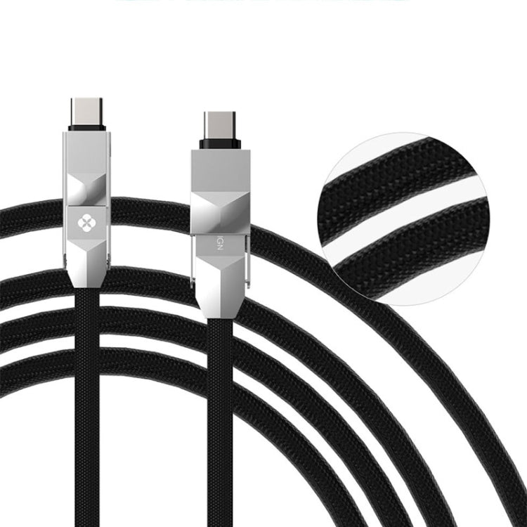 TOTUDESIGN DC 5V 2.4A 1.2m Type C to USB Braided Data Snyc Charging Cable with 3 Output Ways, Compatible with 8 Pin / Micro / Type C Interface Devices