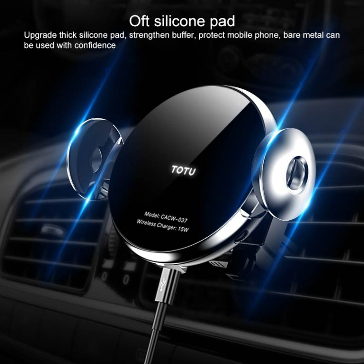 TOTUDESIGN CACW-037 Stellar Series Wireless Charger Car Holder, For iPhone, Galaxy, Sony, Lenovo, HTC, Huawei and other 4.0-6.5 inch Smartphones(Black)