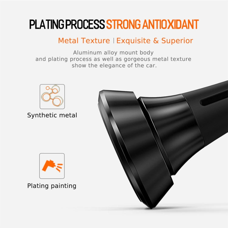 ROCK 360 Degree Rotation Universal Car Air Vent Mount Magnetic Phone Holder Stand, For iPhone, Galaxy, Huawei, Xiaomi, Lenovo, Sony, LG, HTC and Other Smartphones(Black)