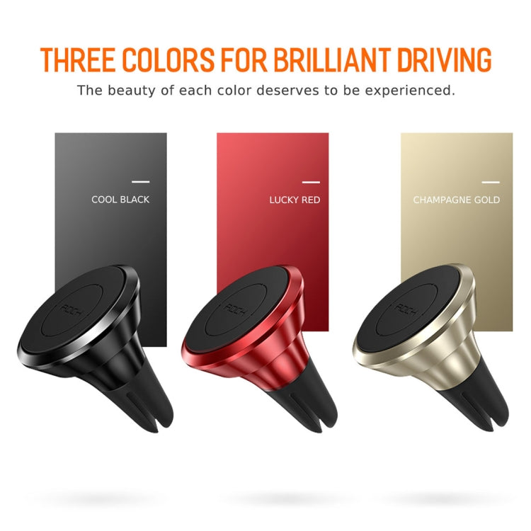 ROCK 360 Degree Rotation Universal Car Air Vent Mount Magnetic Phone Holder Stand, For iPhone, Galaxy, Huawei, Xiaomi, Lenovo, Sony, LG, HTC and Other Smartphones(Black)