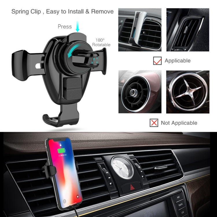 OCUBE S001 Wireless Charger Car Air Outlet Holder Charger,Support 4.7 inch to 6 inch Phones, For iPhone, Galaxy, Huawei, Xiaomi, LG, HTC and Other QI Standard Smart Phones