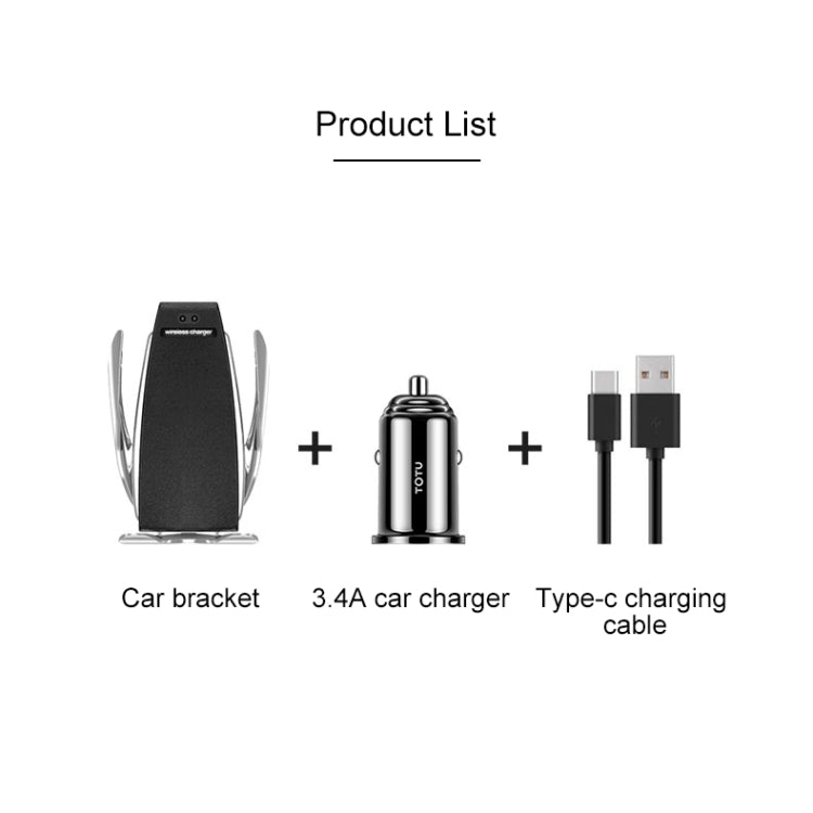 TOTUDESIGN King Series CACW-029 10W Induction Wireless Charging 4 - 6.5 inch Mobile Phone Car Mount