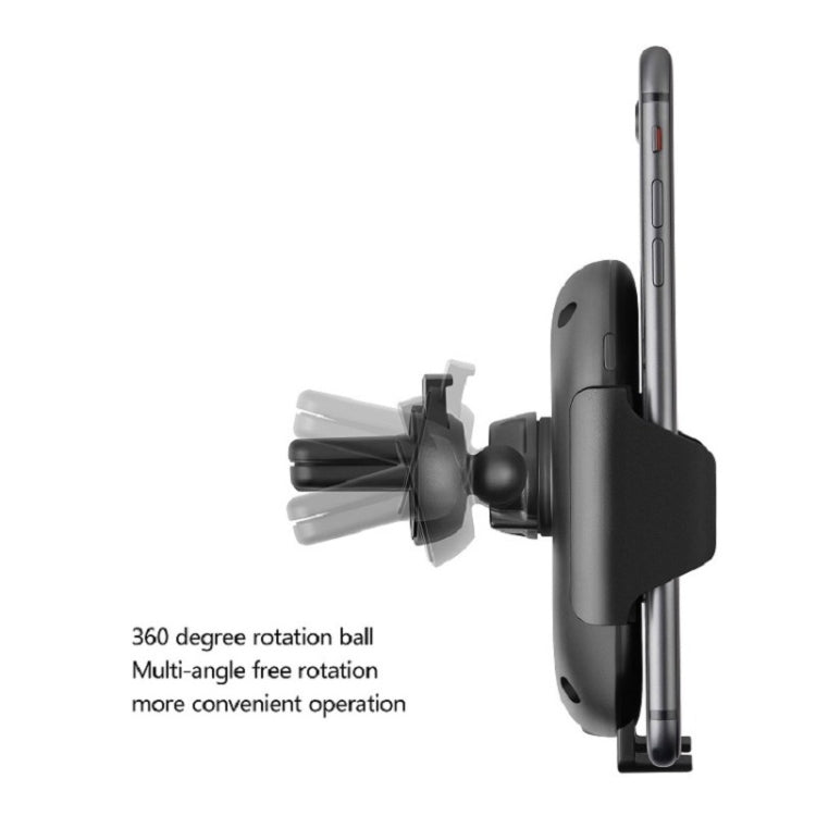 C10 Infrared Sensing Automatic Car Air Outlet Bracket Qi Standard Wireless Charger(Black)