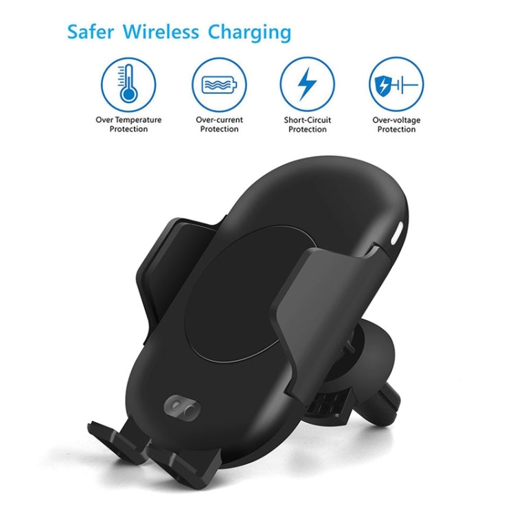 C10 Infrared Sensing Automatic Car Air Outlet Bracket Qi Standard Wireless Charger(Black)