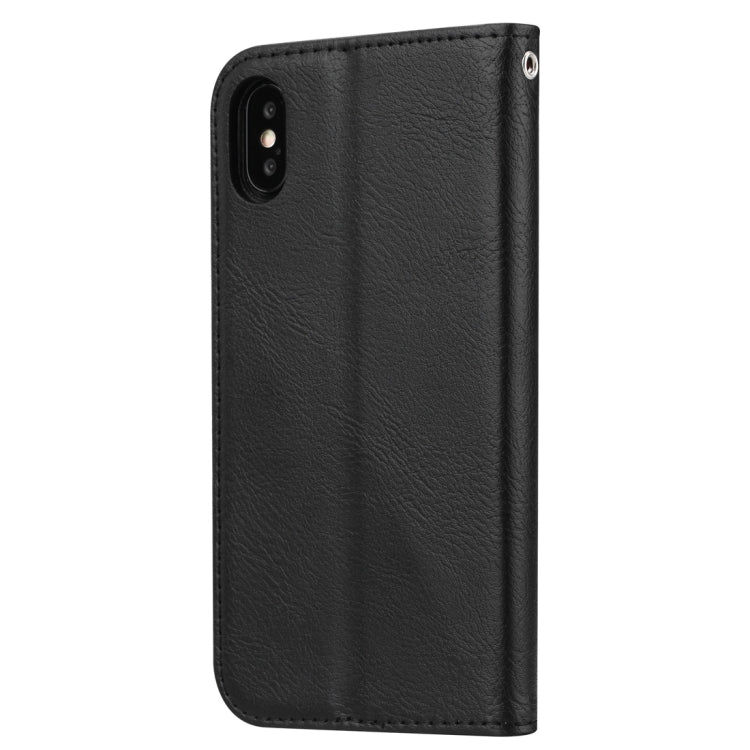 For iPhone XS Max Knead Skin Texture Horizontal Flip Leather Case with Photo Frame & Holder & Card Slots & Wallet