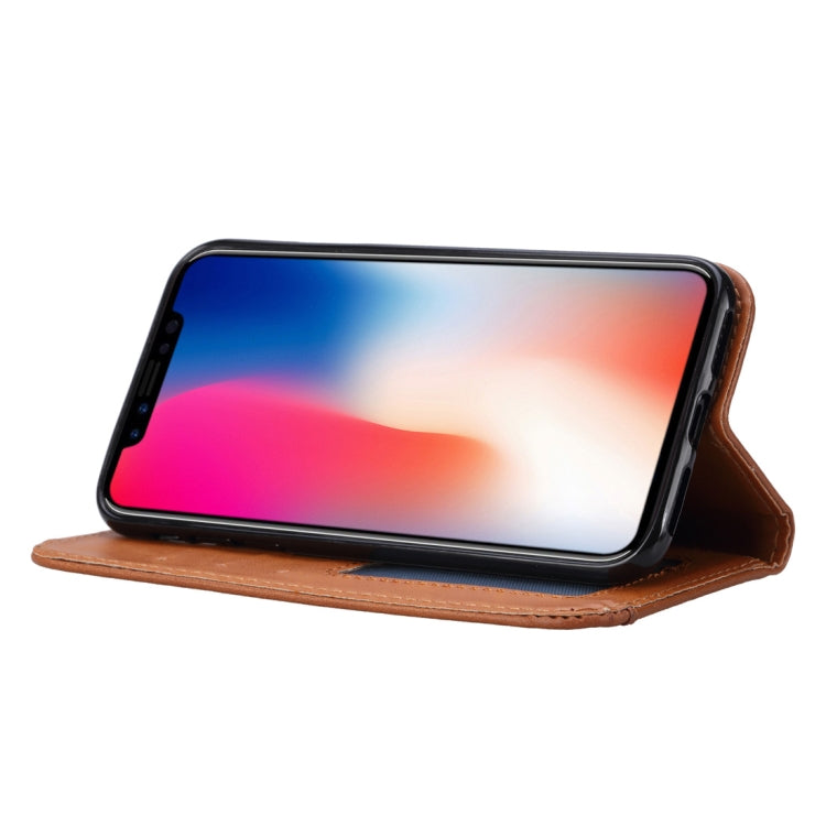 For iPhone XS Max Knead Skin Texture Horizontal Flip Leather Case with Photo Frame & Holder & Card Slots & Wallet