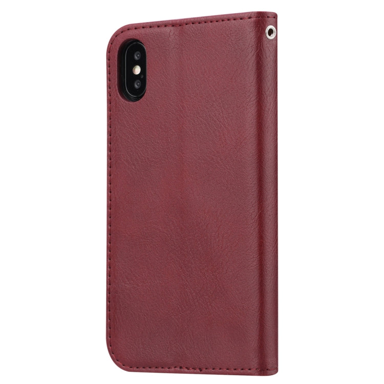 For iPhone XS Max Knead Skin Texture Horizontal Flip Leather Case with Photo Frame & Holder & Card Slots & Wallet