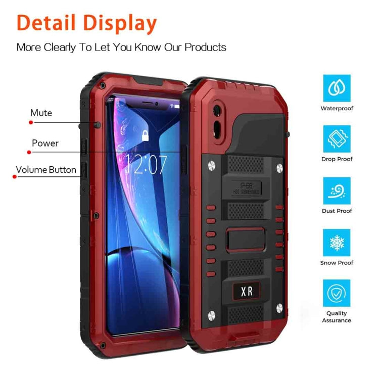 For iPhone XR Waterproof Dustproof Shockproof Zinc Alloy + Silicone Case