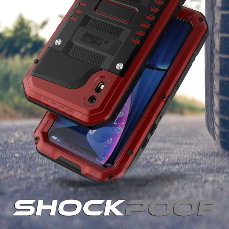 For iPhone XR Waterproof Dustproof Shockproof Zinc Alloy + Silicone Case
