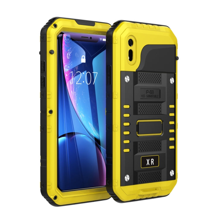 For iPhone XR Waterproof Dustproof Shockproof Zinc Alloy + Silicone Case