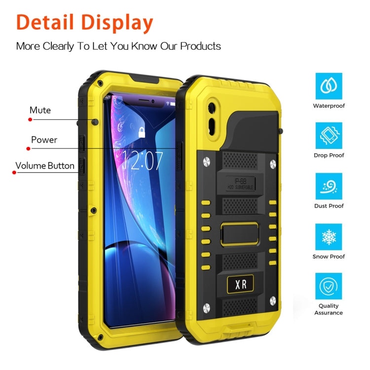 For iPhone XR Waterproof Dustproof Shockproof Zinc Alloy + Silicone Case
