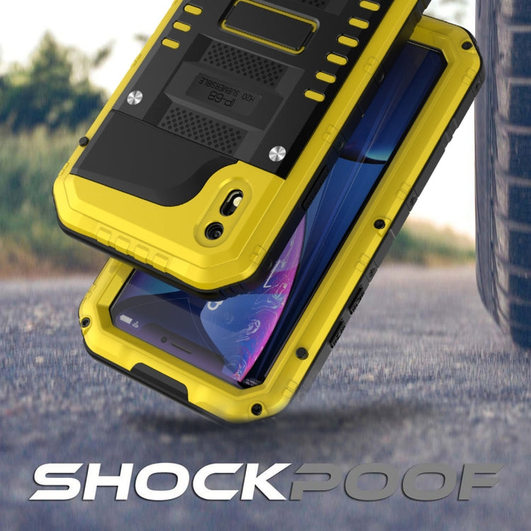 For iPhone XR Waterproof Dustproof Shockproof Zinc Alloy + Silicone Case