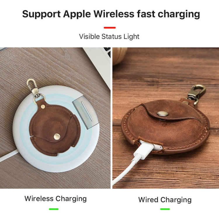 CF1111 For Huawei FreeBuds 3 Crazy Horse Texture Clamshell Earphone Protective Leather Case with Hook