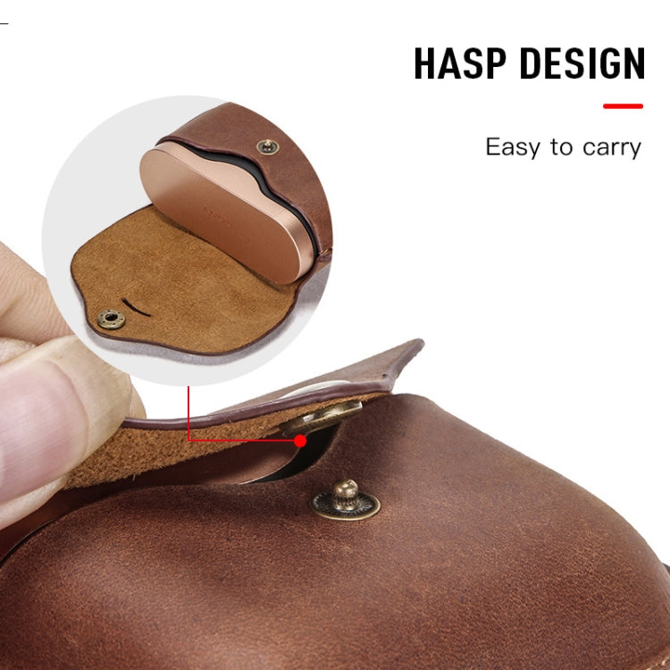 CF1107 For Sony WF-1000XM3 Crazy Horse Texture Clamshell Earphone Protective Leather Case with Hook