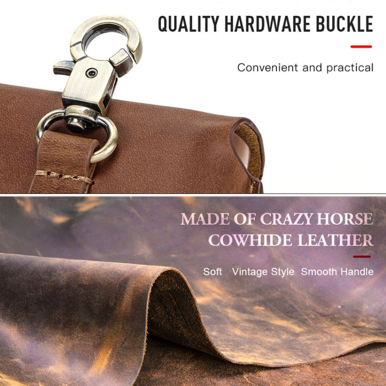 CF1107 For Sony WF-1000XM3 Crazy Horse Texture Clamshell Earphone Protective Leather Case with Hook