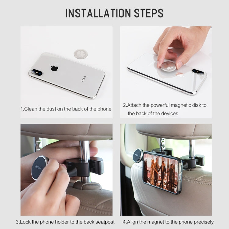 ROCK Multi-functional Car Headrest Magnetic Phone Holder