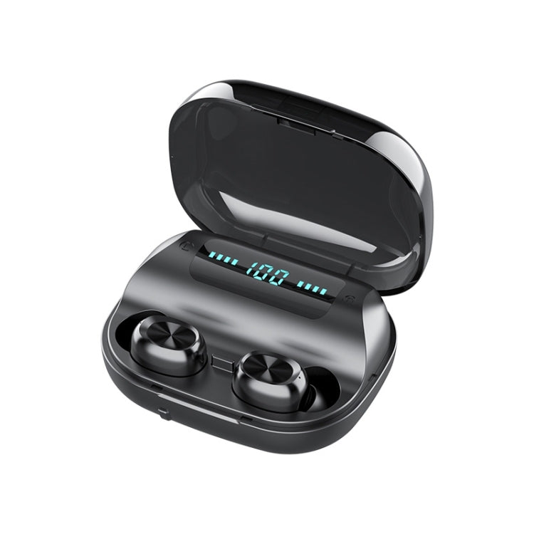 263 TWS CVC8.0 Noise Cancelling Bluetooth Earphone with Charging Box, Support Touch & Three-screen LED Battery Display & Phone Holder & Power Bank & HD Call & Voice Assistant(Black)