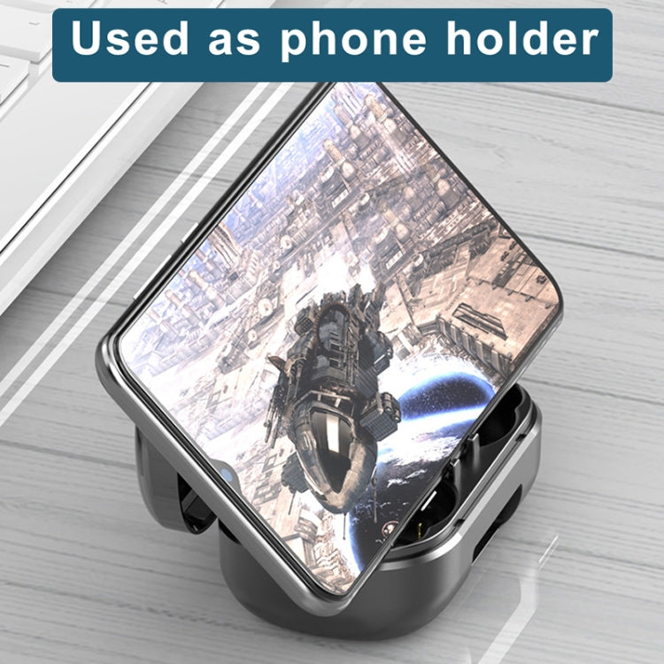 263 TWS CVC8.0 Noise Cancelling Bluetooth Earphone with Charging Box, Support Touch & Three-screen LED Battery Display & Phone Holder & Power Bank & HD Call & Voice Assistant(Black)