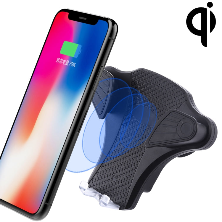 1803WC 10W Wireless Smart Car Charger Mobile Phone Holder with Retractable Micro USB Cable, Length: 85cm(Black)