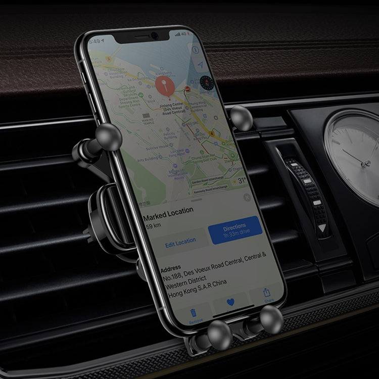 ROCK Car Air Outlet Gravity Mobile Phone Holder Bracket, Hidden Mirror Version (Black)