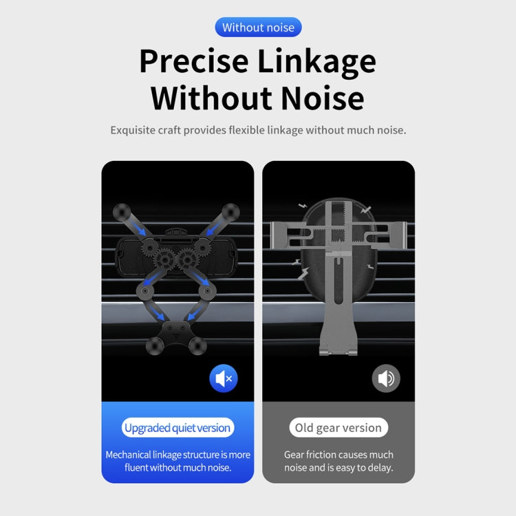 ROCK Car Air Outlet Gravity Mobile Phone Holder Bracket, Hidden Mirror Version (Black)