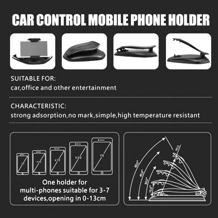 186 Manual Car Mobile Phone Holder for 3-7 inch Mobile Phones, with Suction Cup (Black)