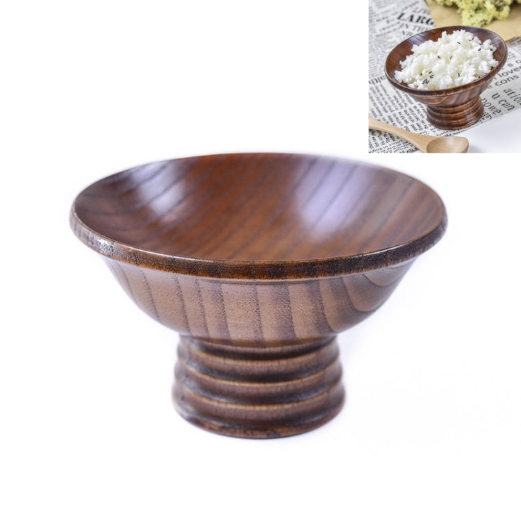 Natural Jujube Wooden Bowl High Foot Rice Bowl (Wood)