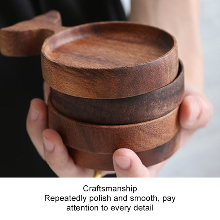 Creative Wooden Fish Shape Kitchen Seasoning Small Dish Dip Saucer (Wood)