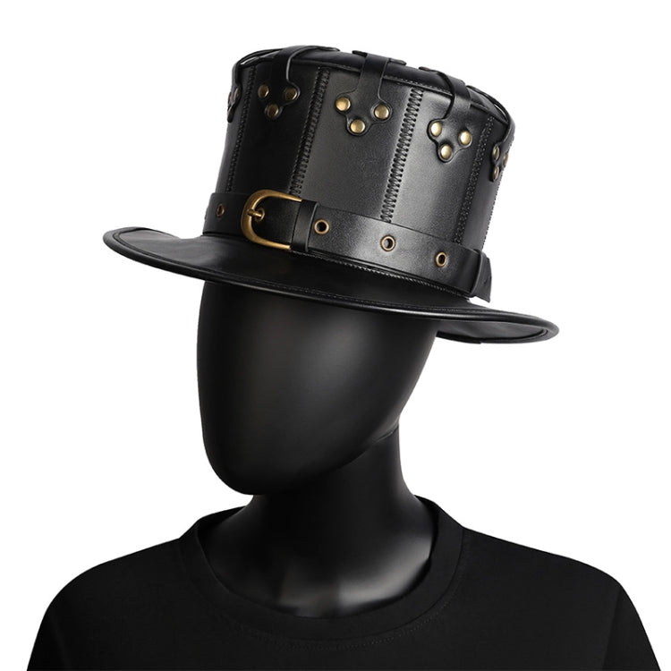 FHG144BK Halloween Punk Style Rivet Gentleman Hat Magic Hat