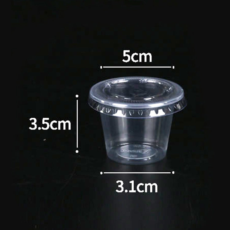 2000 PCS Thick Disposable Transparent Plastic Takeout Packaging Seasoning Box with Lid, Style: 1.5oz Split Cup 40ml
