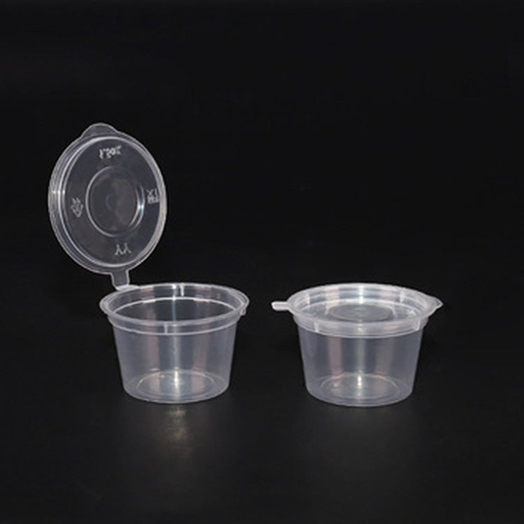 1000 PCS Thick Disposable Transparent Plastic Takeout Packaging Seasoning Box with Lid, Style: 1.5oz Siamese Cup 35ml
