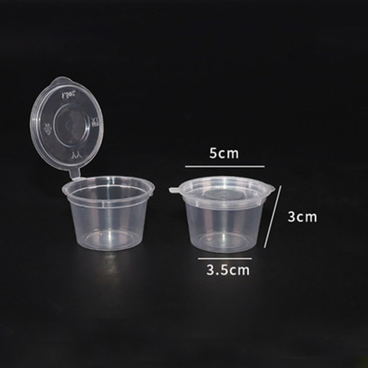 1000 PCS Thick Disposable Transparent Plastic Takeout Packaging Seasoning Box with Lid, Style: 1.5oz Siamese Cup 35ml