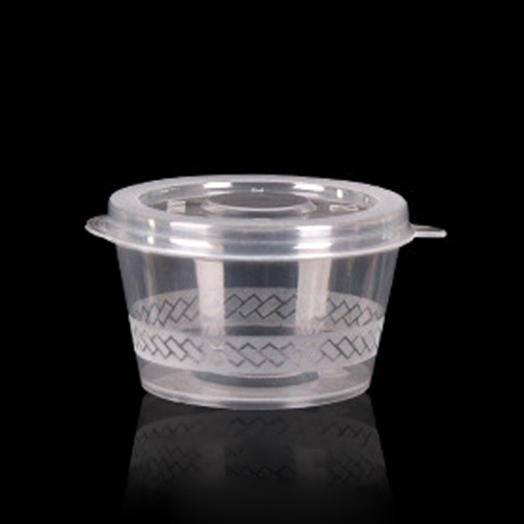 1000 PCS Thick Disposable Transparent Plastic Takeout Packaging Seasoning Box with Lid, Style: 1.5oz Siamese Cup 40ml