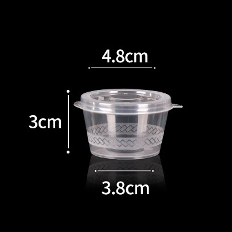 1000 PCS Thick Disposable Transparent Plastic Takeout Packaging Seasoning Box with Lid, Style: 1.5oz Siamese Cup 40ml