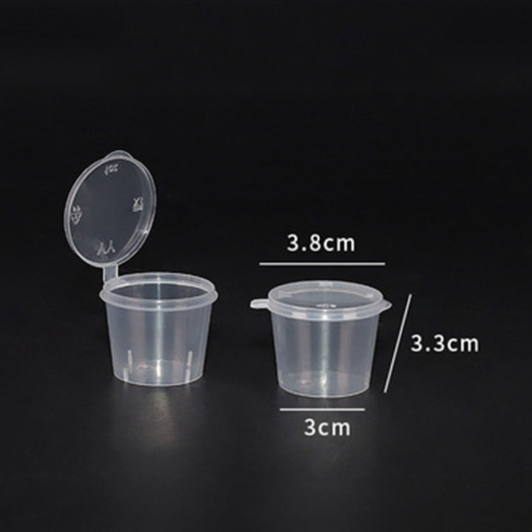 1000 PCS Thick Disposable Transparent Plastic Takeout Packaging Seasoning Box with Lid, Style: 1oz Siamese Cup 30ml